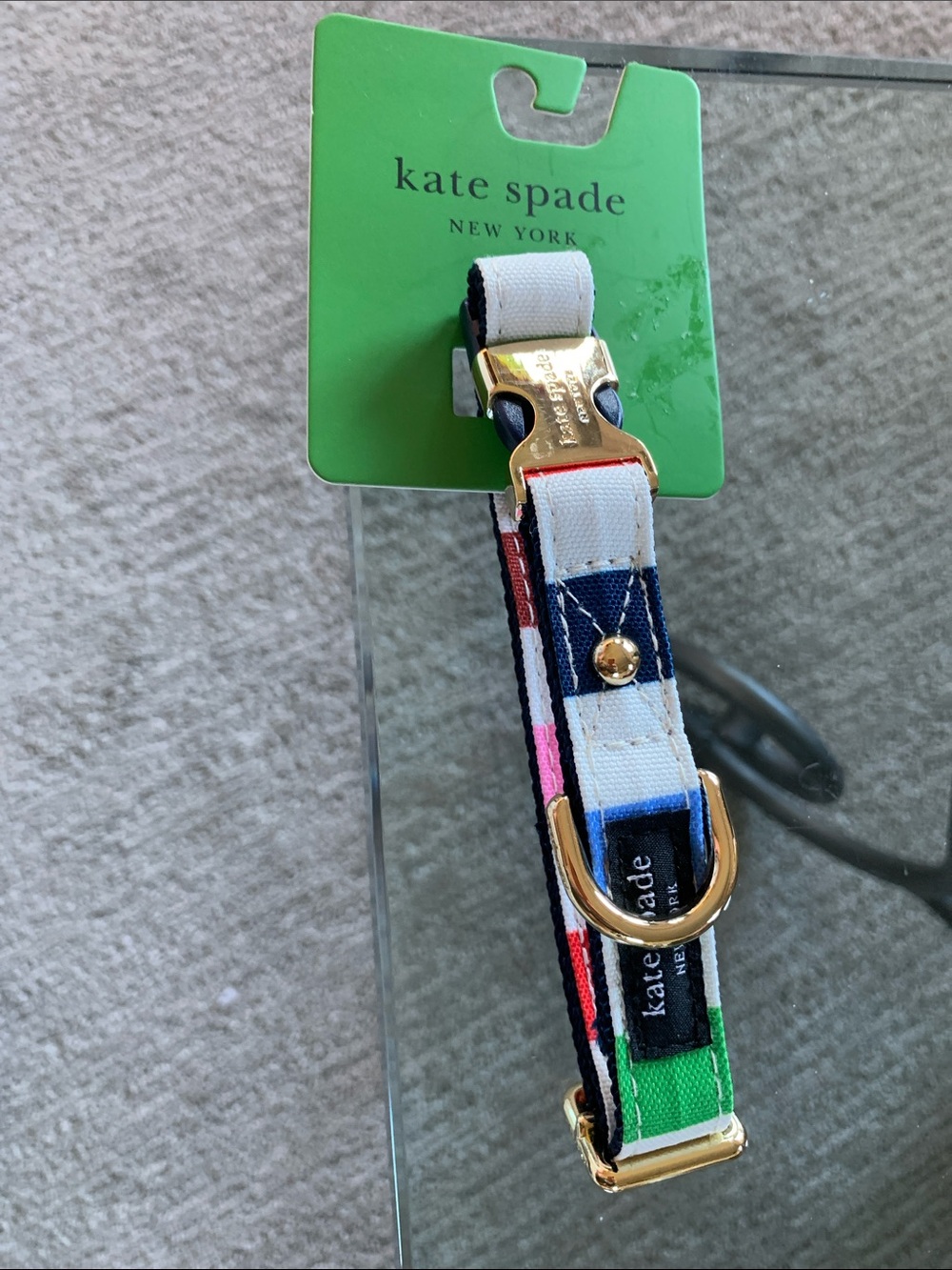 NWT Kate Spade New York Adventure Stripe Dog Collar S/M 11.5"- 15"